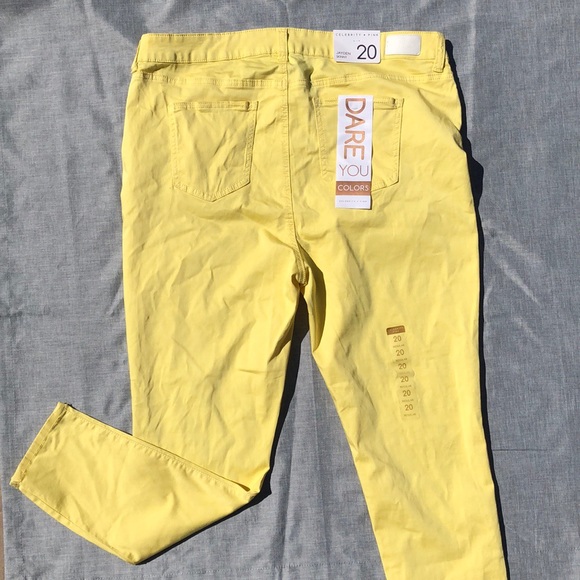 Celebrity Pink Jayden Yellow Skinny Pants Sz 14 16 - Picture 3 of 4